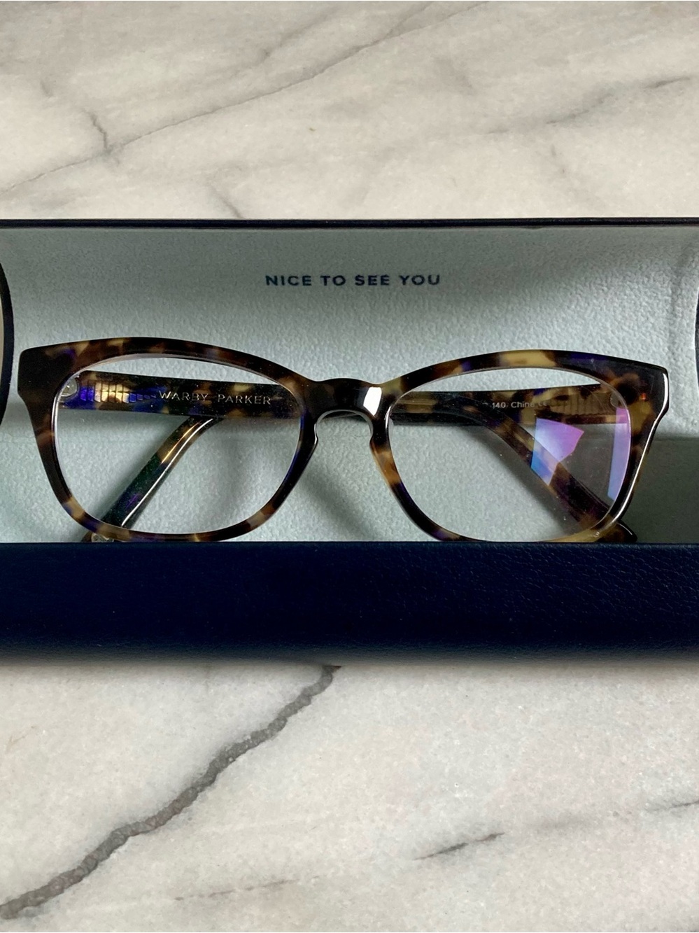 Warby Parker Women's Glasses Finch 252 Tortoise Blue Frame 52 18 140 Eyeglasses